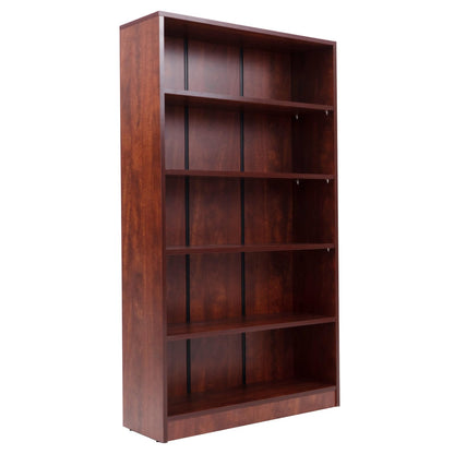 STARY 60-Inch Tall Cherry Wood 5-Shelf Bookcase for Bedroom Storage - WoodArtSupply