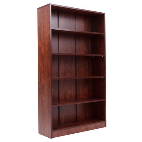 STARY 60-Inch Tall Cherry Wood 5-Shelf Bookcase for Bedroom Storage STARY