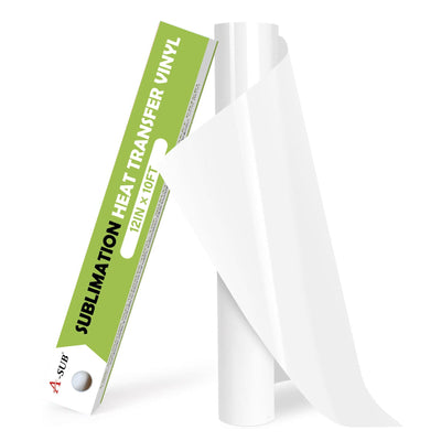 A-SUB Sublimation HTV for Light Fabric, Clear Sublimation Vinyl 12" X 10FT, Matte HTV Vinyl for Sublimation on Cotton Fabric T-Shirt, Pillow, Bag