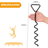 Heavy Duty Trampoline Stakes Anchors High Wind,Galvanized Steel Trampoline Anchors Kit for 15ft,14ft,12ft,10ftTrampoline,15.8inch Ground Anchors Trampoline Accessories UROVIBOSCR