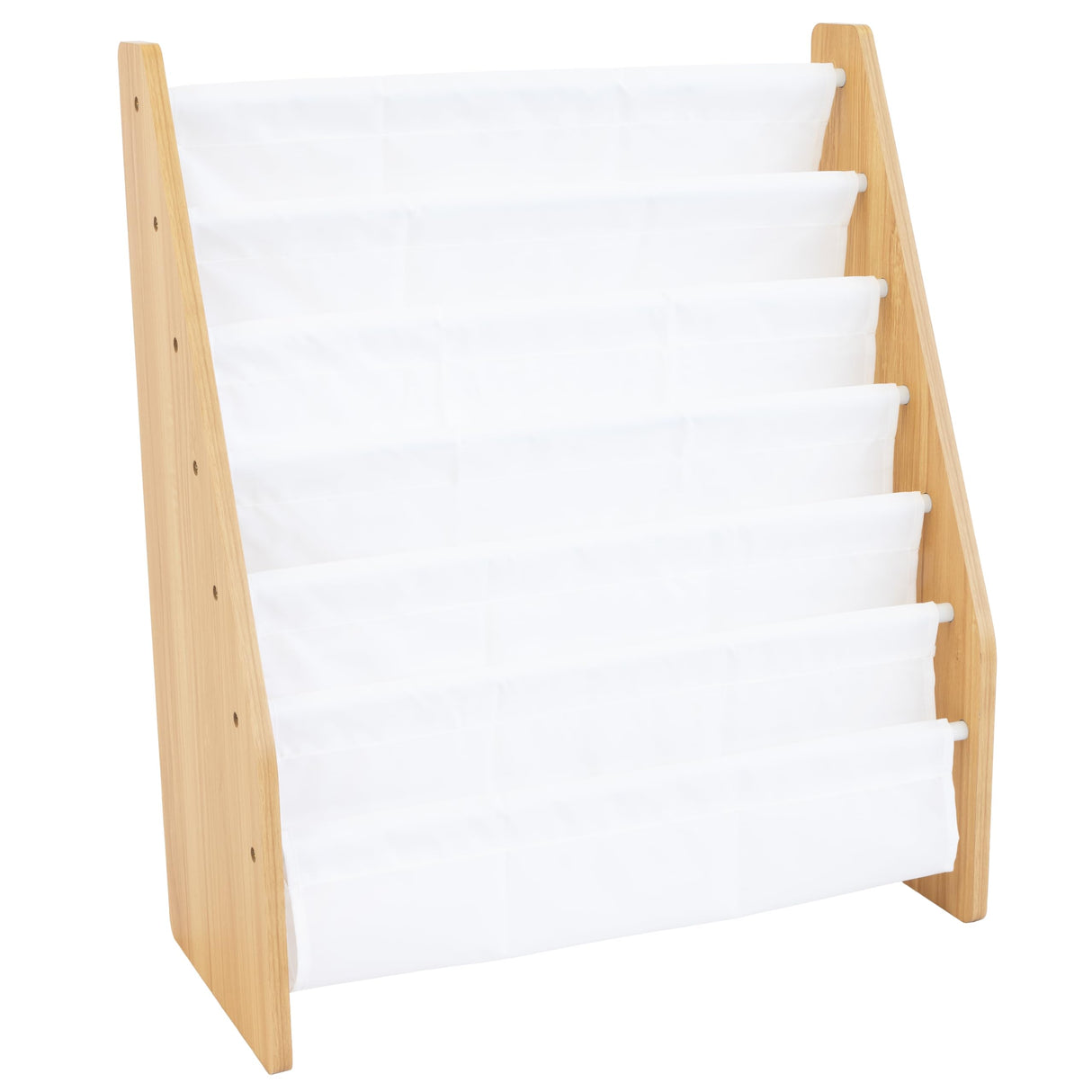 Humble Crew, White/Natural Wood Super Size 6 Tier Kids Book Rack Humble Crew