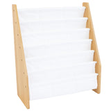 Humble Crew, White/Natural Wood Super Size 6 Tier Kids Book Rack Humble Crew
