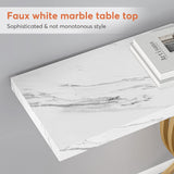 Tribesigns Gold Entryway Table, Modern 39-Inch Console/Accent Table with Geometric Metal Legs, Faux Marble Narrow Wood Sofa Table, Foyer Table for Entrance, Living Room (Gold & White) Tribesigns