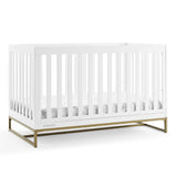 Delta Children Jade 4-in-1 Convertible Crib - Greenguard Gold Certified, Bianca White/Bronze Delta Children