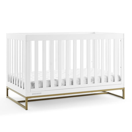 Delta Children Jade 4-in-1 Convertible Crib - Greenguard Gold Certified, Bianca White/Bronze Delta Children