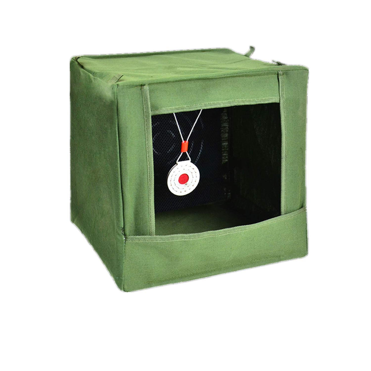 HQSYY 11.8x11.8x11.8in Target Box Practice Competitive Game Bulls Eye wear-Resistant Anti-Slingshot Target Box Bow Food Collection Box Slingshot Silencer… (Green) HQSYY