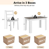 Giantex 5-Piece Wooden Dining Set, Modern Rectangular Dining Table & 4 High-Back Chairs, Dinette Set w/Rubber Wood Legs, Kitchen Furniture for Dining Room Kitchen Restaurant (Dark Grey+White) Giantex