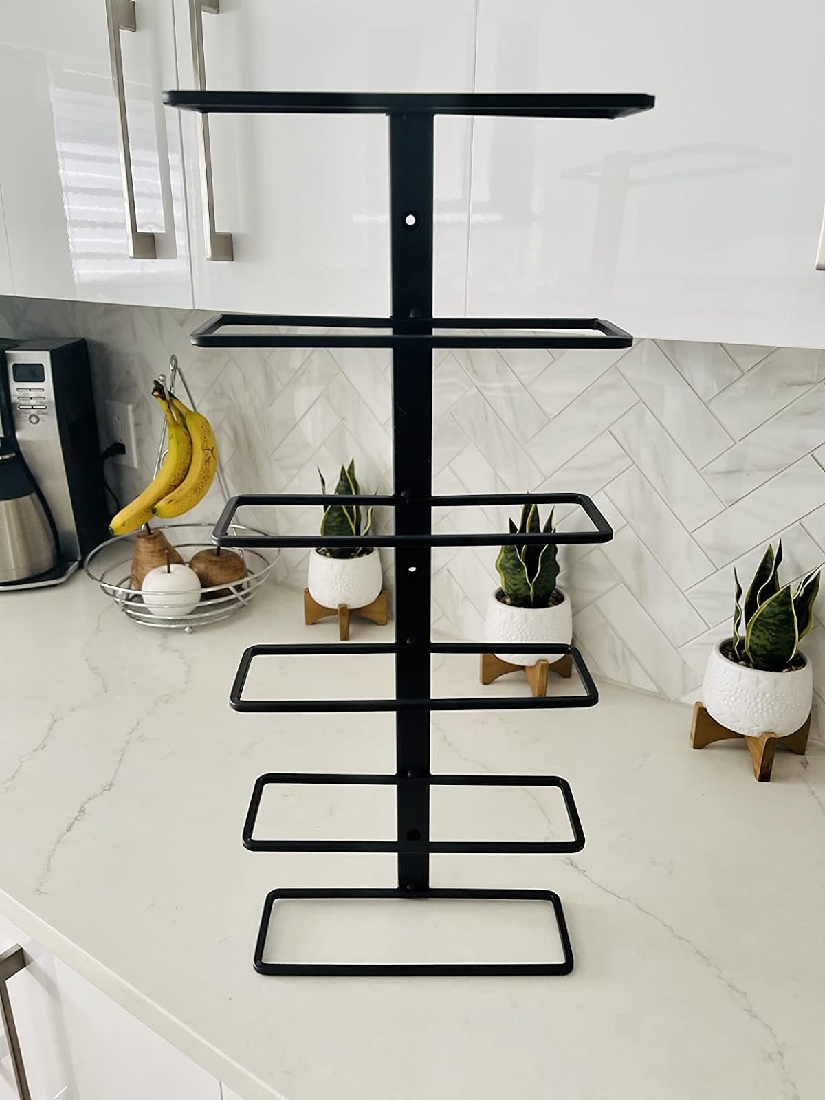 TheRackCo. Wall Series - Center Frame Metal Wall Mount Wine Bottle Rack, Black (6 Bottles) TheRackCo.