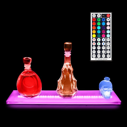 Kipokalor LED Lighted Liquor Bottle Display Shelf, 24Inch Bottle Display Stand Illuminated Home and Commercial Bar Shelves Rack. - WoodArtSupply