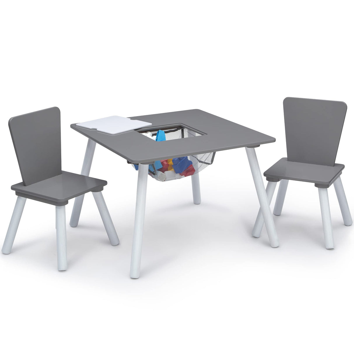 Delta Children 4-Piece Toddler Playroom Set, Grey/White Delta Children