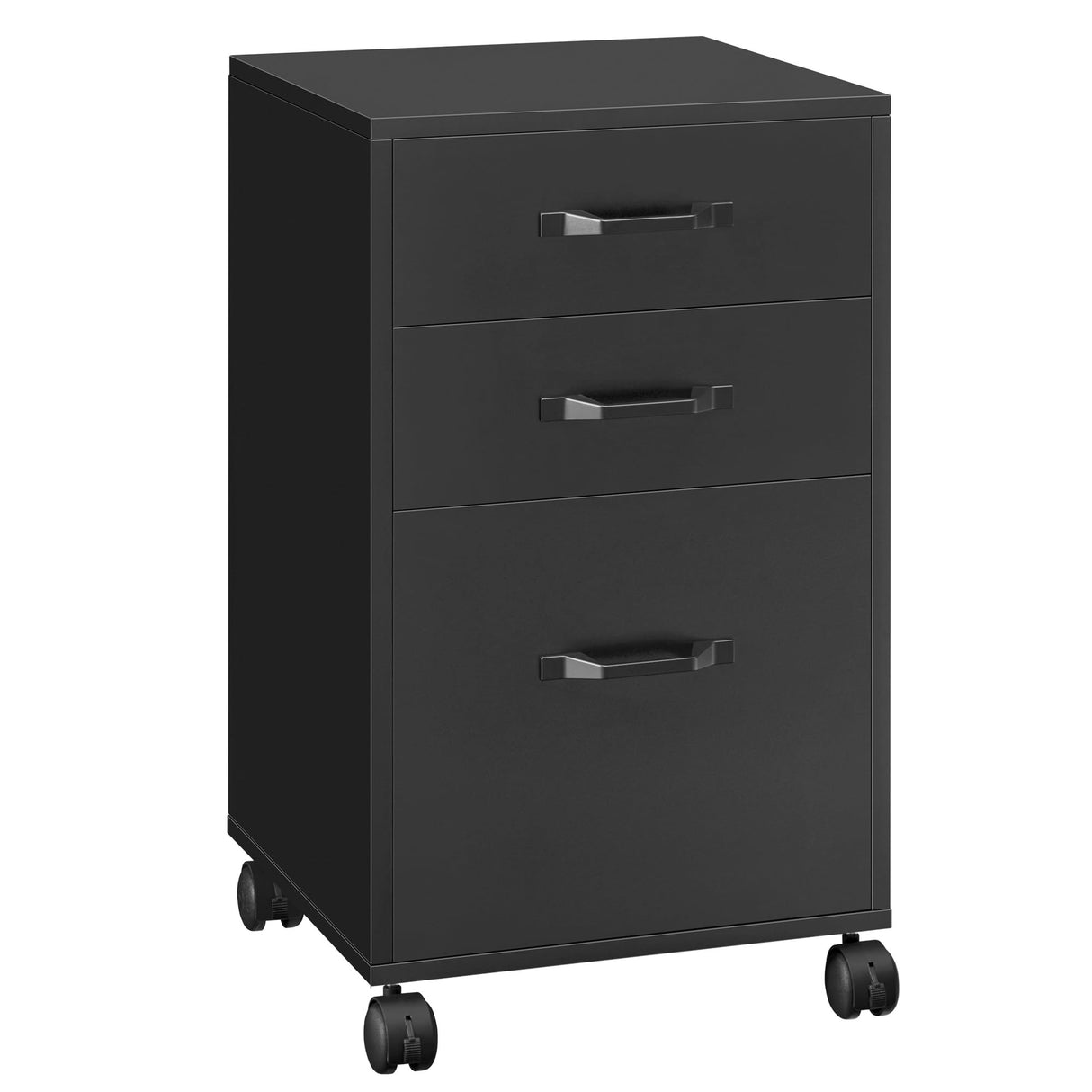 VASAGLE File Cabinet, 3 Drawers Filing Cabinet for Home Office, with Wheels, for A4, Letter Sized Documents, Hanging File Folders, Ink Black UOFC065B16 VASAGLE