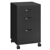 VASAGLE File Cabinet, 3 Drawers Filing Cabinet for Home Office, with Wheels, for A4, Letter Sized Documents, Hanging File Folders, Ink Black UOFC065B16 VASAGLE