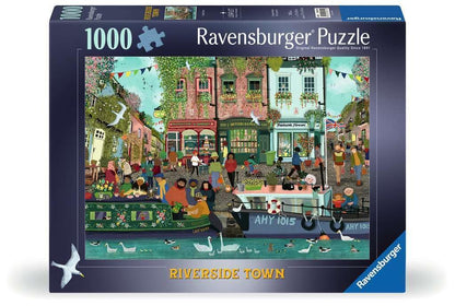 Ravensburger Riverside Town 1000 Piece Jigsaw Puzzle for Adults | Unique, Pieces | Anti-Glare Surface | FSC Certified, Eco-Friendly | Amazon Exclusive