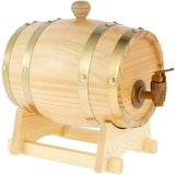 Mimoyalaso Wooden Wine Barrel - 1.5L Whiskey Barrel with Tap Pine Wood Beer Barrel Mini Whiskey Barrels for Home Alcohol Distiller Wine Storage Barrel for Wine Beer Brandy Whiskey Tequila Mimoyalaso