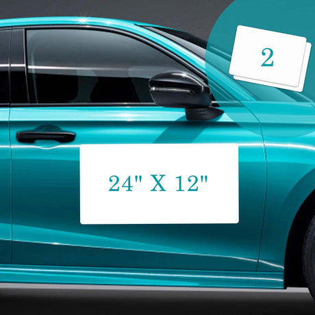 OUCPC Blank Car Magnets with 40 mils, 2 Pack 24” x 12” Car Magnets and Decals, Rounded Corners Car Door Magnets, Magnet for Car to Advertise Business, Prevent Car Scratches & Dents OUCPC