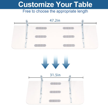 Gtouse Wall Mounted Folding Table, 47.2x15.7 inches, Laundry Folding Wall Table, Fold Down Table Wall Mounted, Folding Wall Desk for Laundry Room Balcony Office Kitchen Home - White - WoodArtSupply