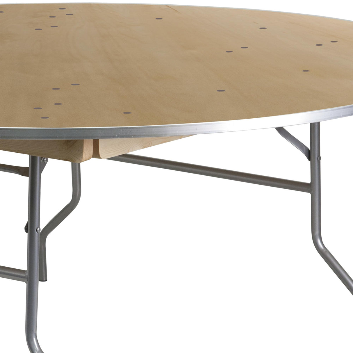 Flash Furniture 6-Foot Round HEAVY DUTY Birchwood Folding Banquet Table with METAL Edges Flash Furniture