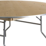 Flash Furniture 6-Foot Round HEAVY DUTY Birchwood Folding Banquet Table with METAL Edges Flash Furniture