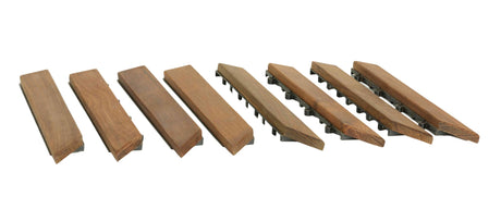 Bare Decor EZ-Floor Corner Trim Piece Interlocking Flooring in Solid Teak Wood (Set of 8), Oiled Finish Bare Decor