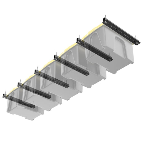 TORACK Garage Ceiling Bin Storage Rack, Adjustable Heavy Duty Overhead Tote Storage Rail System(for 5 Bins, Bins are not included) TORACK