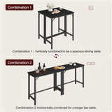 MAHANCRIS Narrow Bar Table, 63-Inch Pub Table for Dining Room, Counter Bar Tables with Sturdy Metal Frame, Connectable Bar Table, Multifunctional Console Table, Black BTBK1601 MAHANCRIS