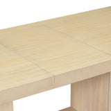 JURMALYN 78" Wood Extendable Dining Table Set for 6 8 10 Person, Country Rustic Rectangular Kitchen Table Set, 6-Piece Dining Room Table with Upholstered Chairs and Bench, Natural JURMALYN