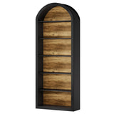 Tribesigns 6-Tier Black Arched Bookshelf, 77.16" Tall Arched Bookcase with Storage Shelves, Floor Standing Open Display Shelving Unit for Living Room, Bedroom, Home Office(Black, 6-Tier) Tribesigns