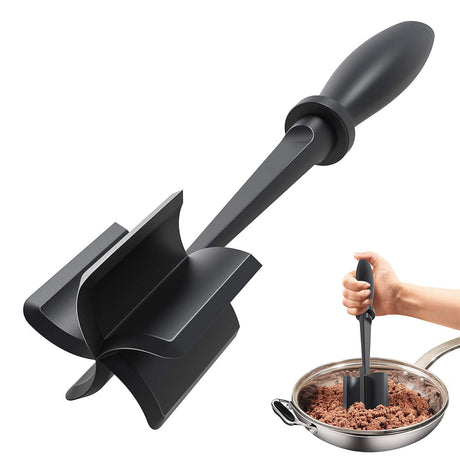 Upgrade Meat Chopper, Heat Resistant Meat Masher for Hamburger Meat, Ground Beef Smasher, Nylon Hamburger Chopper Utensil, Ground Meat Chopper, Non Stick Mix Chopper, Mix and Chop, Potato Masher Tool Shadowgallery