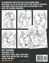 Wolves and Fairies Coloring Book: Mystical World Coloring Pages Enchanted Creatures and Whimsical Beings in Magical Scenes Illustrations for Adults Relaxation Majosta