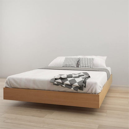 Nexera Floating Platform Bed Frame - Queen Size in Natural Maple - WoodArtSupply