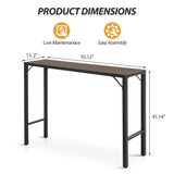 Raysfung Outdoor Bar Table, 55” Patio Bar Height Table, Bar Counter Pub Dining Table with Waterproof Top for Balcony, Garden, Yard, Poolside (Brown) Raysfung
