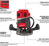 Milmaukee 2838-20 for Milwaukee M18 FUEL 18V 1/2"" Cordless Lithium-Ion Router - Bare TooL Milmaukee