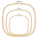 Caydo 3 Pieces 3 Sizes Square Embroidery Hoops Adjustable Circle Cross Stitch Hoop Embroidery Frames for Sewing, Needlework, DIY Embroidery Craft Caydo
