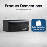 AFAIF Metal Wall Storage Cabinet, Wall-Mounted Garage Cabinet with Up-Flip Doors, Steel Small Floating Cabinets with Lock for Garage, Bathroom, Kitchen, Black and Grey AFAIF