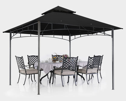 ABCCANOPY Gazebos for Patios 8x8 - Outdoor Steel Frame Gazebo for Lawn Backyard Garden Deck (Black) - WoodArtSupply