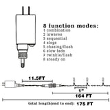 Dazzle Bright Christmas String Lights, Connectable Waterproof String Lights Green Wire with 8 Modes, Christmas Decorations for Indoor Yard Garden (Warm White, 2000 LED) Dazzle Bright