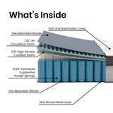 Flash Furniture Capri Comfortable Sleep 12" Hybrid Pocket Spring and Foam Mattress, Foam Pocket Spring Hybrid Mattress for Pressure Relief, Queen Flash Furniture