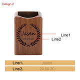 ANQIYI Personalized Wooden Pen Holder for Desk - Custom Name Pencil Pen Pot Stationary Organiser Supplies for School Home Office, Walnut Wood ANQIYI