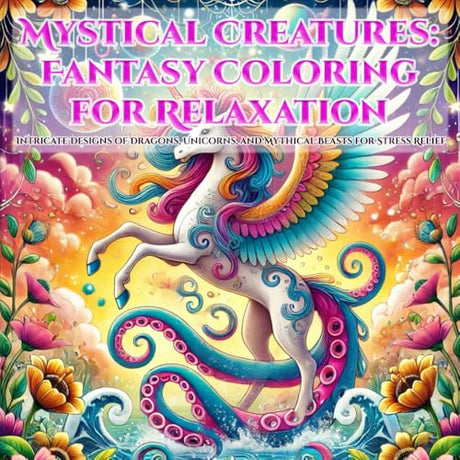 Mystical Creatures: Fantasy Coloring for Relaxation: Intricate Designs of Dragons, Unicorns, and Mythical Beasts for Stress Relief WoodArtSupply