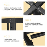 ALDRICH 10 Inch Metal King Size Bed Frame - Double Black Basic Steel Slats Platform, Easy Assembly Heavy Duty Noise Free Bedframes, No Box Spring Needed ALDRICH