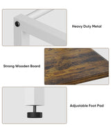 Tuohours 3-Tier Purse Organizer Rack, Iron & Wood Floor-Standing Bag Storage Holder with Adjustable Side Basket and Hook Handbag Organizers Display Stand Shelf for Closet, Bedroom, Entryway, White Tuohours