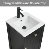 ALBAD 16-Inch Modern Bathroom Vanity with Sink, Compact Bathroom Vanity Set with Storage, Freestanding Small Space Bathroom Cabinet, Single Sink Cabinet with Adjustable Shelf (Black, 16 Inch) ALBAD