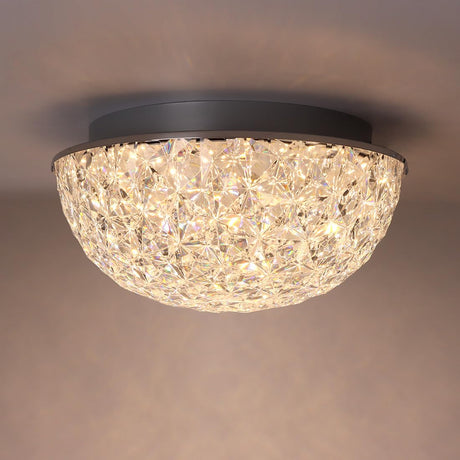 DAKASON LED Ceiling Light Fixture Flush Mount, Crystal Chandelier Modern Ceiling Light for Kitchen, Hallway, Living Room, Foyer, Closet, 12In 15W 1640LM, 3/4/5000K CCT Selectable, Dimmable DAKASON