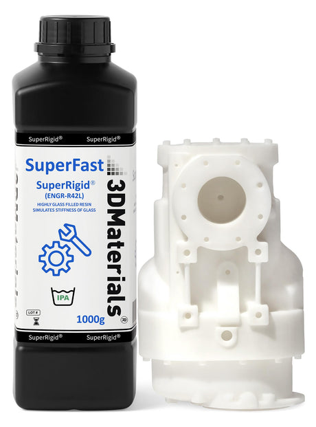 SuperRigid 3D Printer Resin 6.0GPa, 40% of Nano-Micro Ceramic Powder Filled for Ceramic Like Prototypes, Made in Korea by 3DMaterials (1000g, White) 3DMaterials