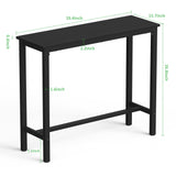 Sturdy Black High Top Bar Table by Mr IRONSTONE - Sleek Design for Narrow Spaces Mr IRONSTONE