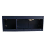 Malwee 48 Inch Floating Bathroom Vanity with Sink, 48'' Single Sink Wall Mounted Bathroom Vanity, with 3 Doors and White Waterdrop Gel Coat Basin (058-48 * 18, NBL) Malwee