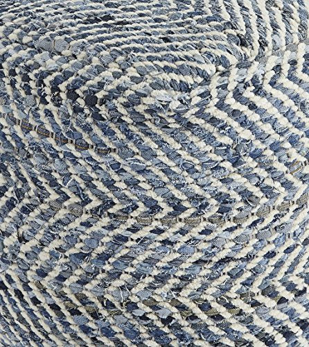 Signature Design by Ashley A1000445 Pouf, Blue & White Signature Design by Ashley