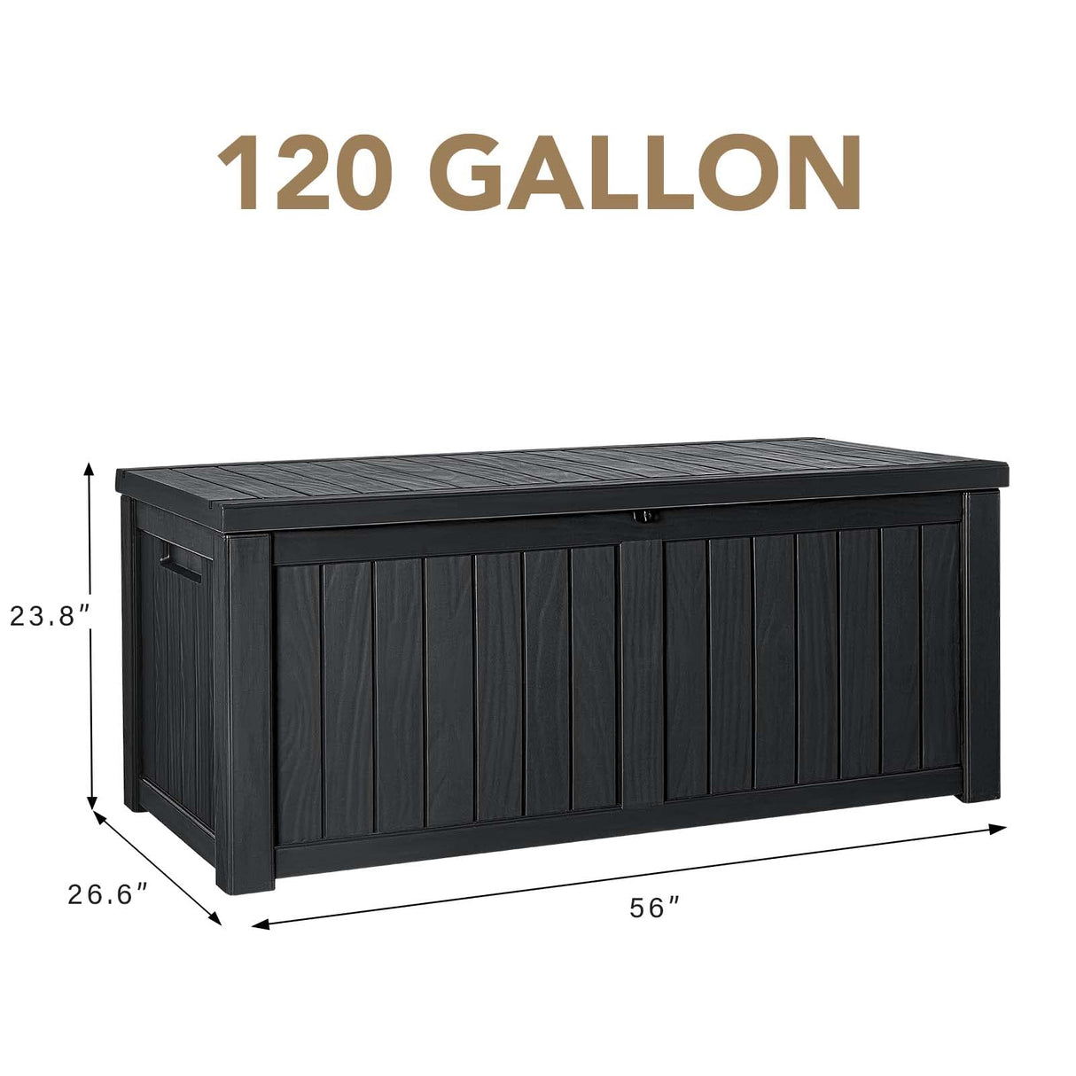 Devoko 120 Gallon Resin Deck Box Waterproof Indoor Outdoor Storage Box Lockable Large Storage Container for Patio Furniture Cushions, Pool Toys and Garden Tools Devoko