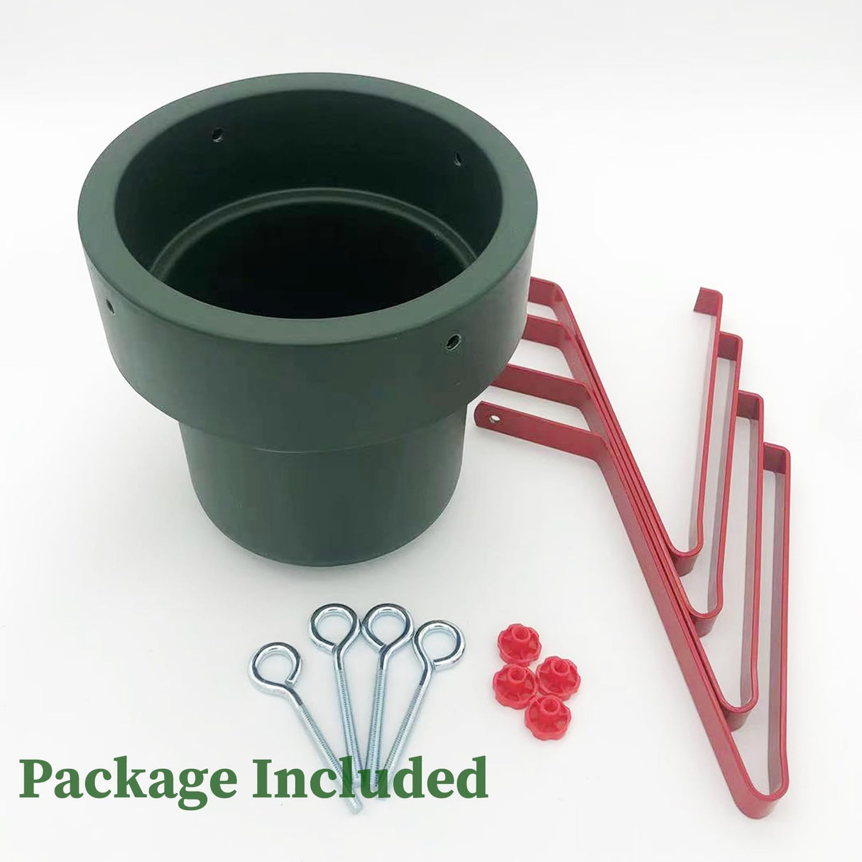 B-COOL Christmas Tree Stand for Real Trees: Xmas Base Holder With Adjustable Legs for Seasonal Displays, Home Decor Up to 7ft Tall, Green Red L B-COOL