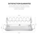 G.a HOMEFAVOR Chicken Leg Wing Rack 14 Slots Stainless Steel Metal Roaster Stand with Drip Tray for Smoker Grill or Oven, Dishwasher Safe, Non-Stick, Great for BBQ, Picnic G.a HOMEFAVOR